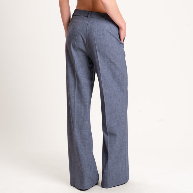 Zeroassoluto-Pantalone straight elasticizzato - grigio melange
