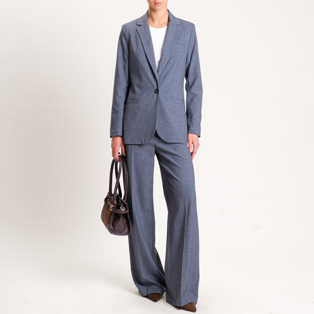 Zeroassoluto-Pantalone straight elasticizzato - grigio melange
