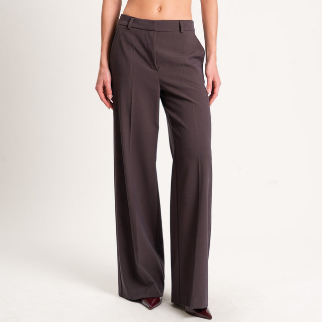 Zeroassoluto-Pantalone straight elasticizzato - moro