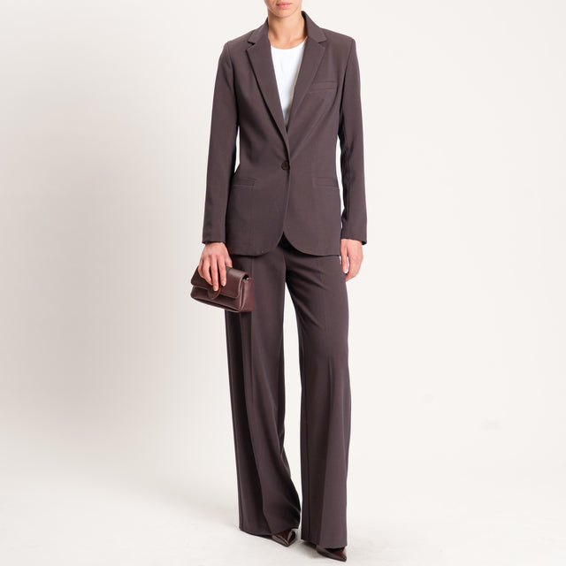 Zeroassoluto-Pantalone straight elasticizzato - moro