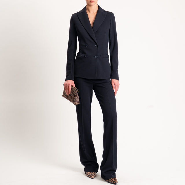Zeroassoluto-Pantalone bootcut scuba crêpe elasticizzato - nero