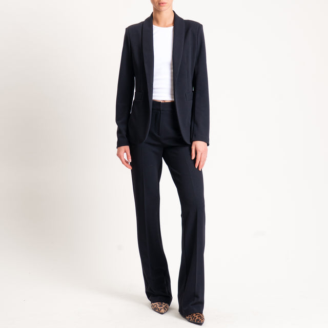 Zeroassoluto-Pantalone bootcut scuba crêpe elasticizzato - nero
