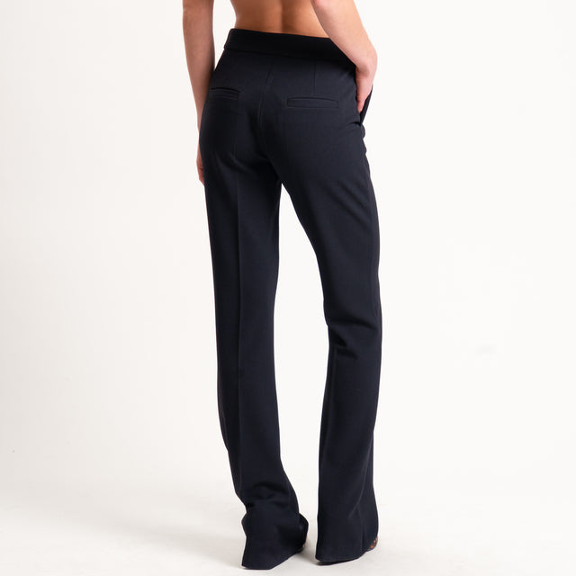 Zeroassoluto-Pantalone bootcut scuba crêpe elasticizzato - nero