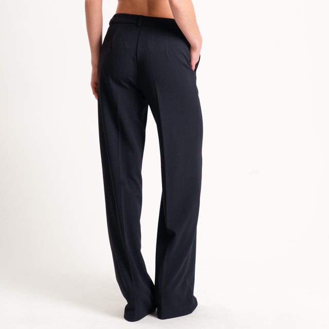 Zeroassoluto-Pantalone straight scuba crêpe elasticizzato - nero