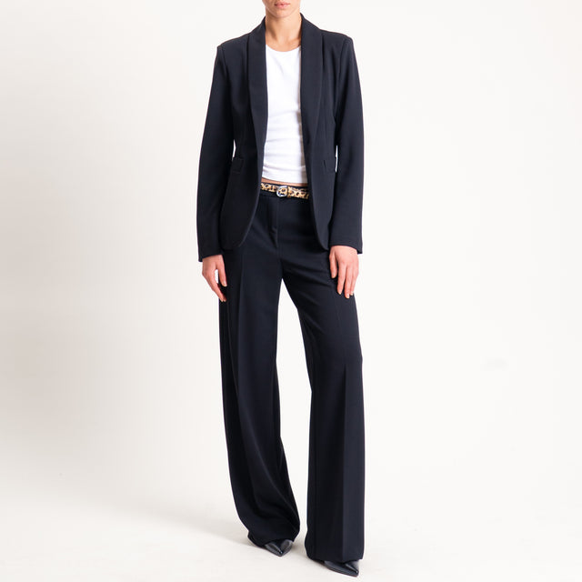 Zeroassoluto-Pantalone straight scuba crêpe elasticizzato - nero