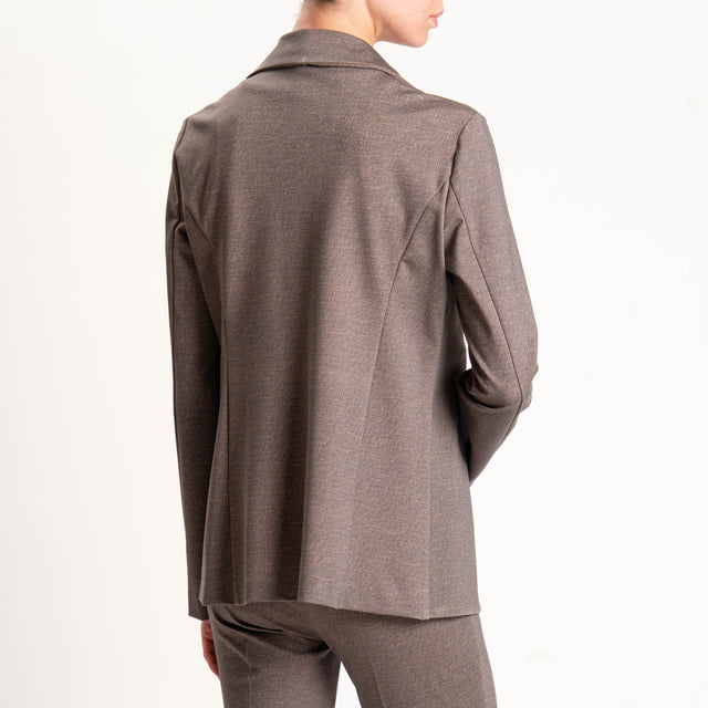 Zeroassoluto-Giacca destrutturata tessuto comfort elasticizzato - moro melange