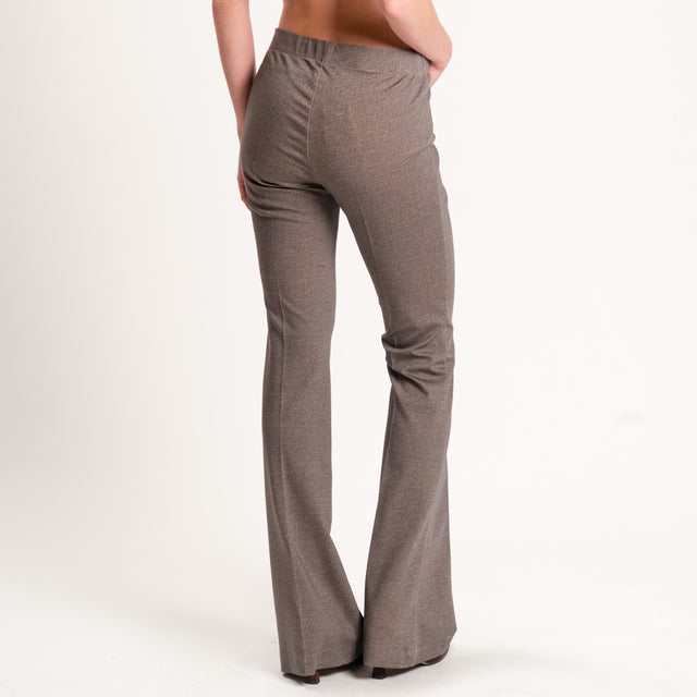 Zeroassoluto-Pantalone bootcut tessuto comfort elasticizzato - moro melange