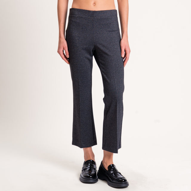 Zeroassoluto-Pantalone cropped tessuto comfort elasticizzato - antracite melange