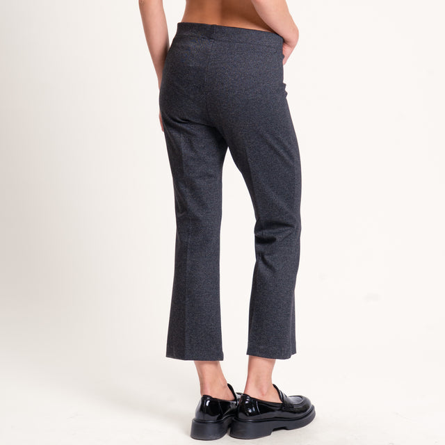 Zeroassoluto-Pantalone cropped tessuto comfort elasticizzato - antracite melange