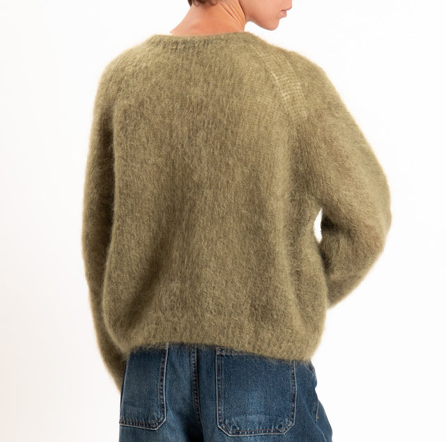 Zeroassoluto-Maglia KID MOHAIR girocollo - militare
