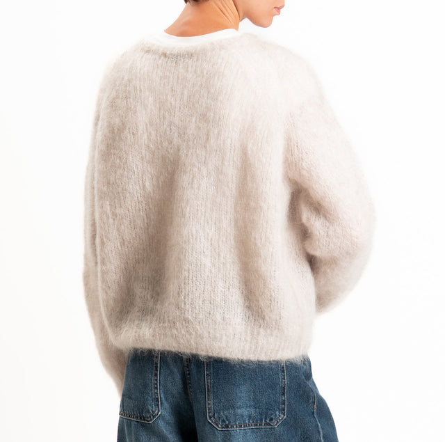 Zeroassoluto-Maglia KID MOHAIR girocollo - stone