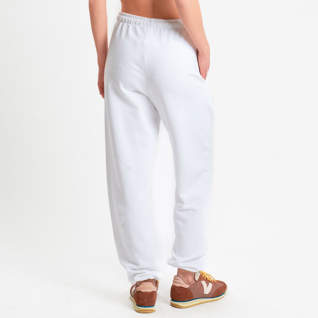 Zeroassoluto-Pantalone in felpa con coulisse stone wash high quality - latte