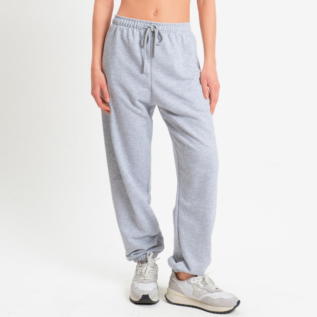 Zeroassoluto-Pantalone in felpa con coulisse stone wash high quality - grey