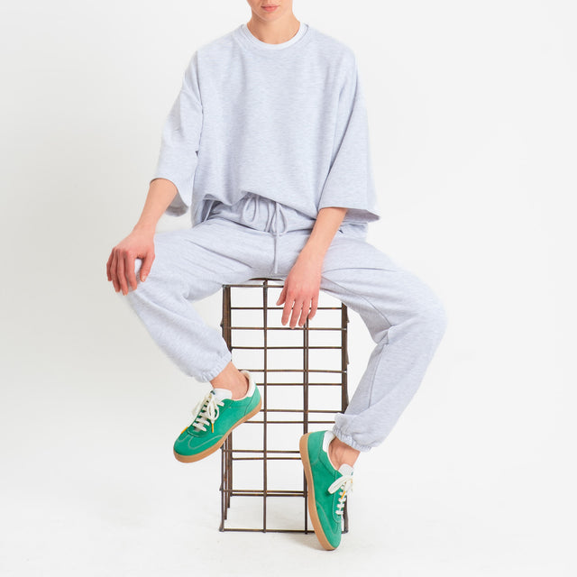 Zeroassoluto-Pantalone in felpa con coulisse stone wash high quality - light grey