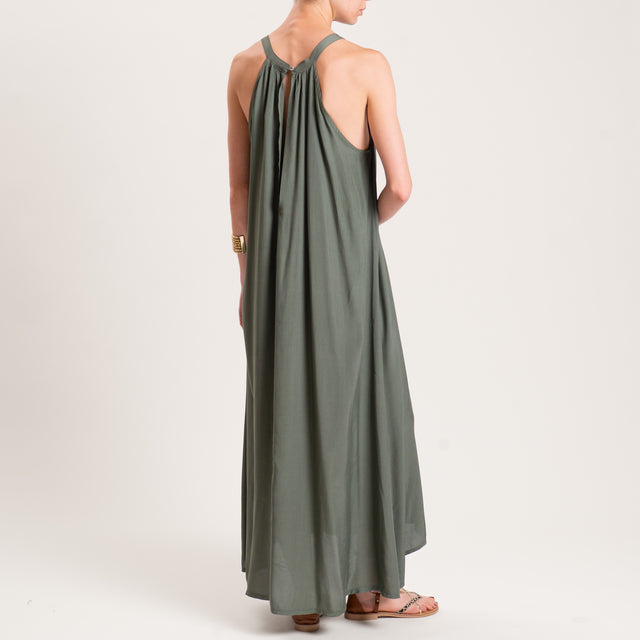 Zeroassoluto-Abito scollo americana bottone dietro - militare
