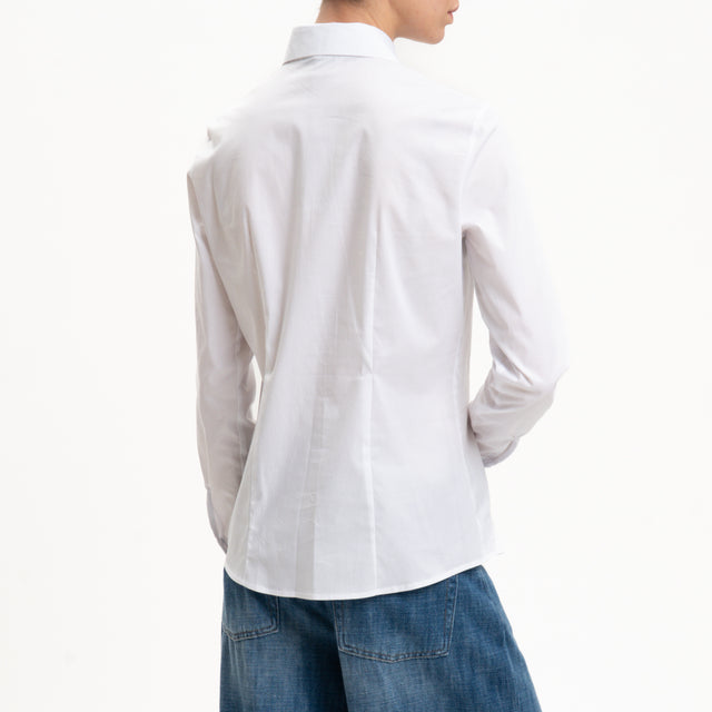 Zeroassoluto-Camicia slim fit cotone elasticizzato - bianco