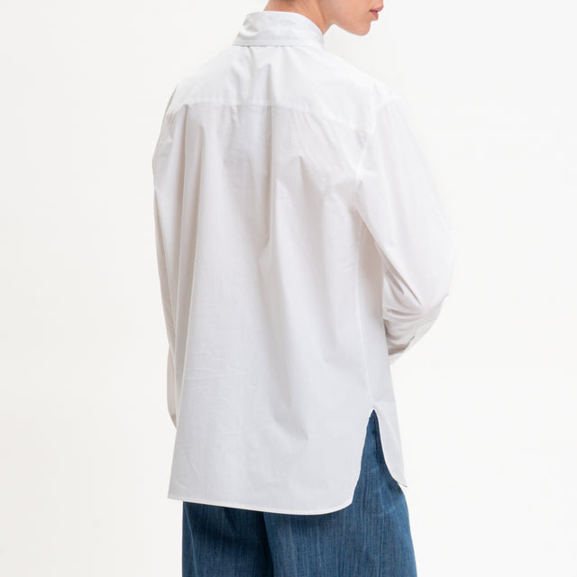 Zeroassoluto-Camicia regular fit con spacchi later - bianco