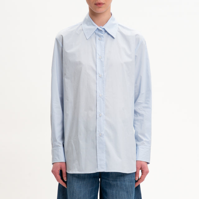 Zeroassoluto-Camicia regular fit con spacchi later - celeste