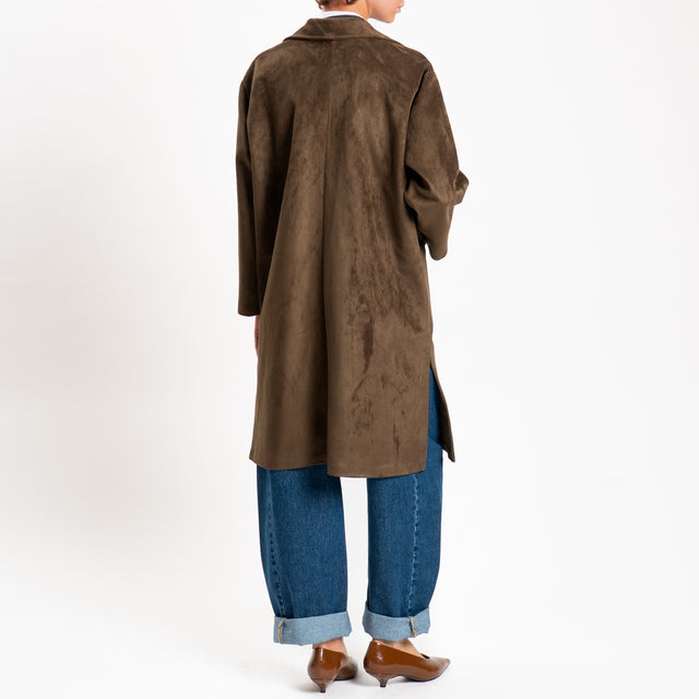 Zeroassoluto-Cappotto effetto suede - fango