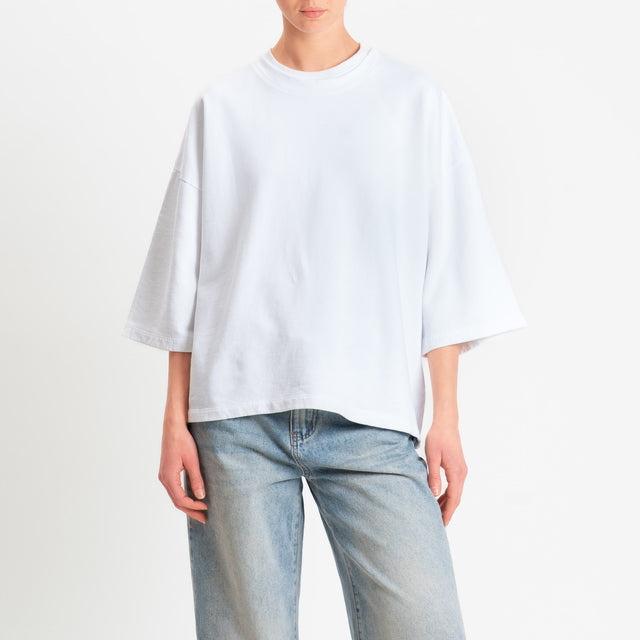 Zeroassoluto-Felpa scatola manica 3/4 stone wash high quality - latte