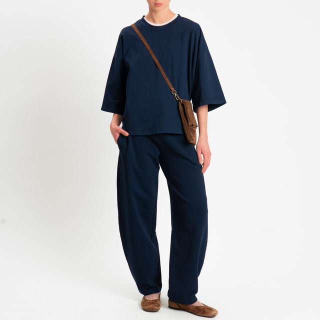 Zeroassoluto-Felpa scatola manica 3/4 stone wash high quality - blu