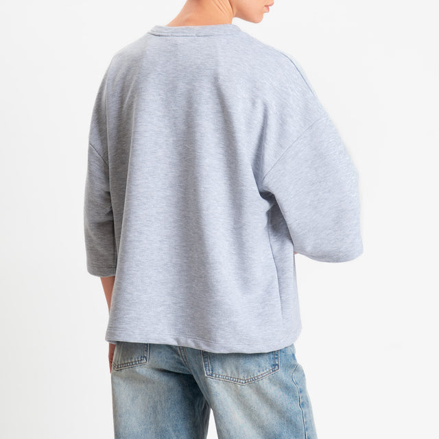 Zeroassoluto-Felpa scatola manica 3/4 stone wash high quality - grey