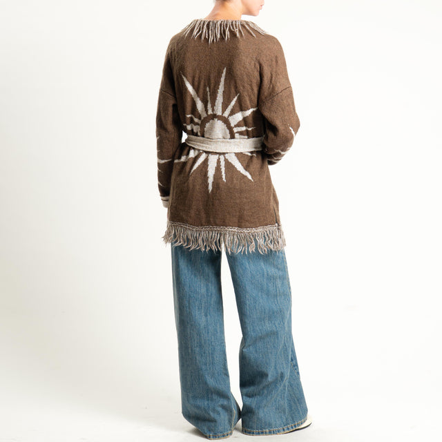 Zeroassoluto-Cardigan mohair fantasia sun DOUBLE FACE - moro/latte