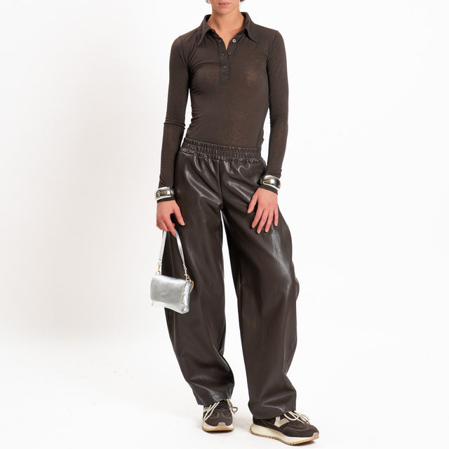 Zeroassoluto-T-shirt a polo misto Cashmere - moro