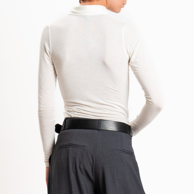 Zeroassoluto-T-shirt a polo misto Cashmere - panna