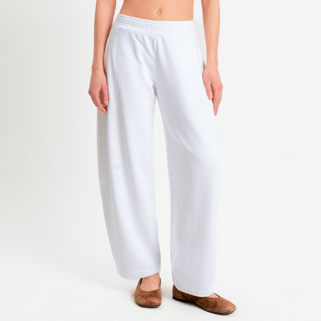 Zeroassoluto-Pantalone in felpa barrel fit stone wash - latte