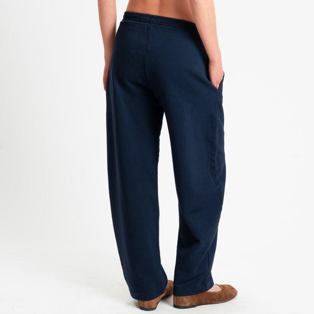 Zeroassoluto-Pantalone in felpa barrel fit stone wash high quality - blu