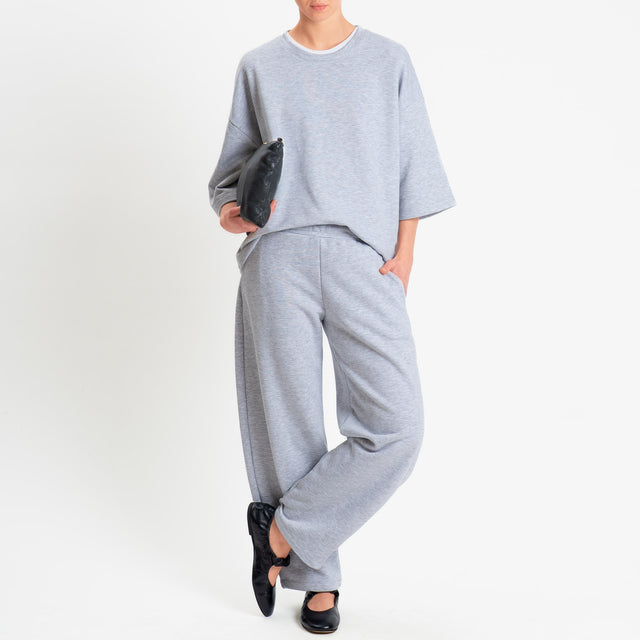 Zeroassoluto-Pantalone in felpa barrel fit stone wash high quality - grey