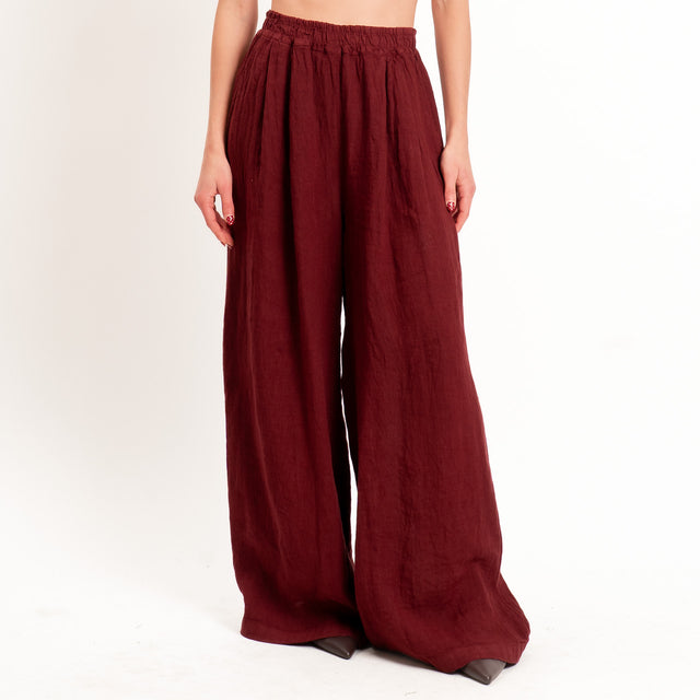 Zeroassoluto-Pantalone wide leg 100% lino premium washed - india