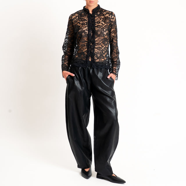 Zeroassoluto-Giacca camicia in pizzo - nero