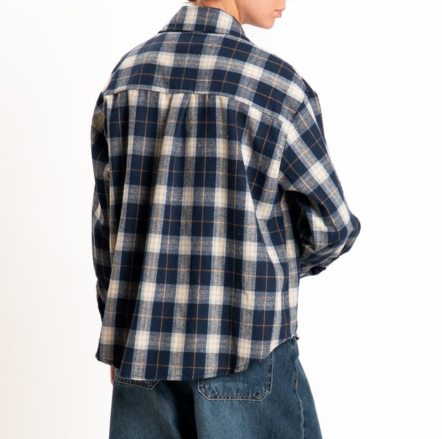 Zeroassoluto-Camicia check in flanella - blu/burro/azzurrro