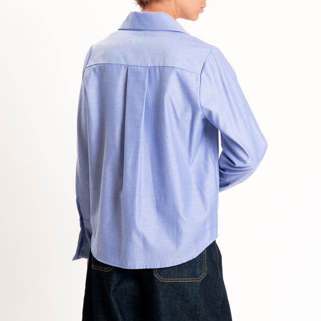 Zeroassoluto-Camicia oxford double shirt collar - celeste