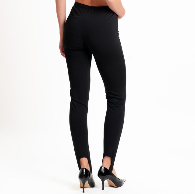 Zeroassoluto-Leggings punto milano con staffa - nero