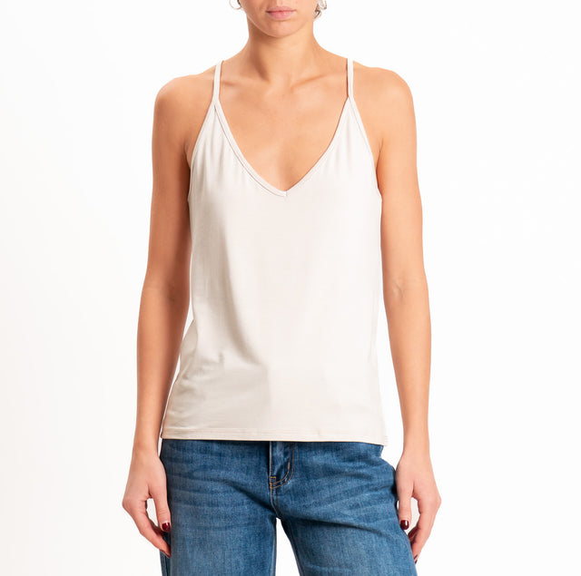 Zeroassoluto-Top underware in jersey elasticcizato - sand