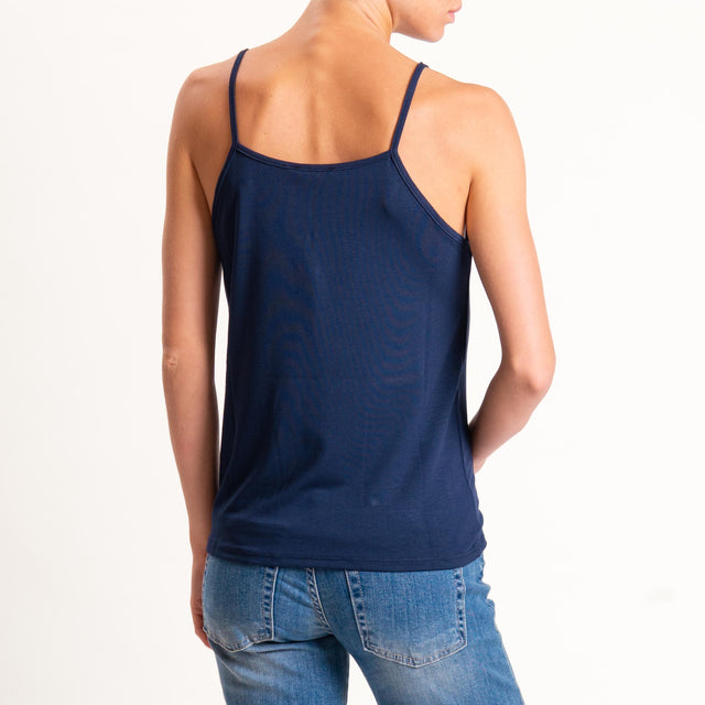 Zeroassoluto-Top underware in jersey elasticcizato - blu
