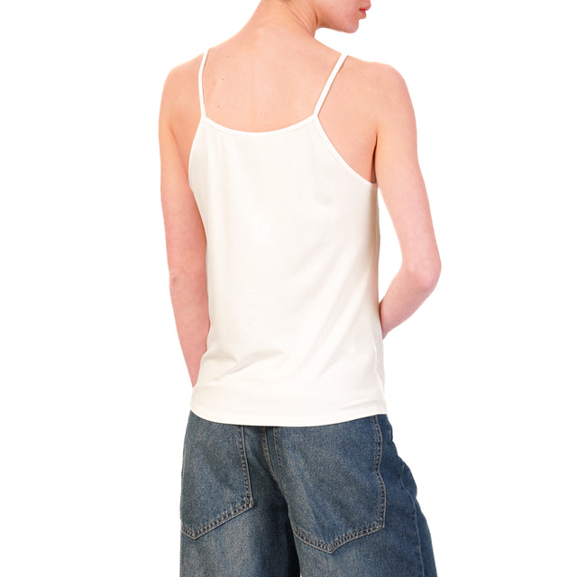 Zeroassoluto-Top underware in jersey elasticcizato - off white