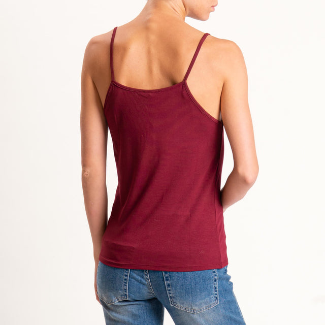 Zeroassoluto-Top underware in jersey elasticcizato - vino