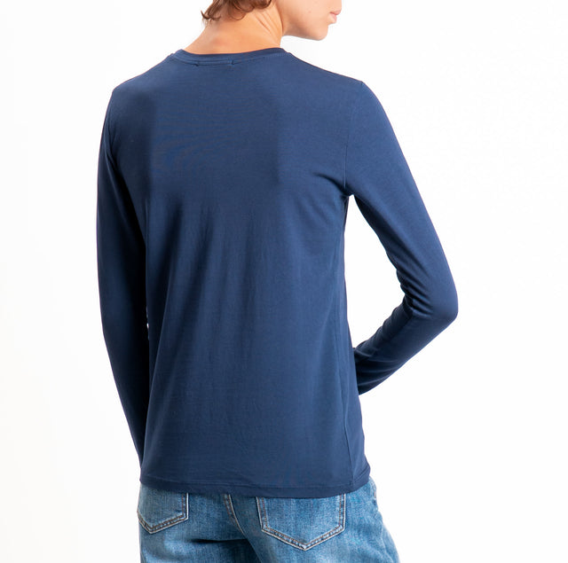Zeroassoluto-T-shirt girocollo cotone elasticizzato - blu