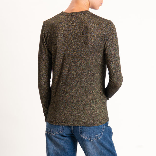 Zeroassoluto-T-shirt girocollo con lurex - nero