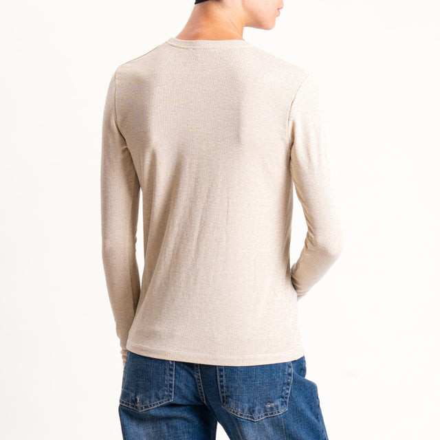 Zeroassoluto-T-shirt girocollo con lurex - oro