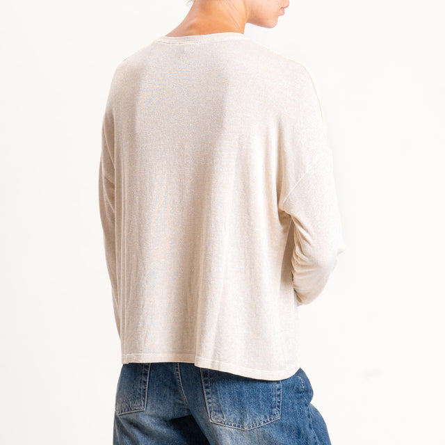 Zeroassoluto-T-shirt girocollo a scatola con lurex - oro