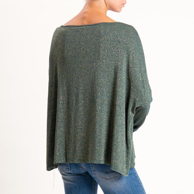 Zeroassoluto-T-shirt scollo barca scatola con lure - verde bottiglia