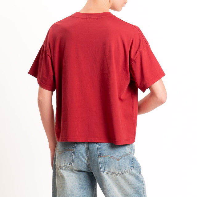 Zeroassoluto-T-shirt scatola girocollo bordo alto - india