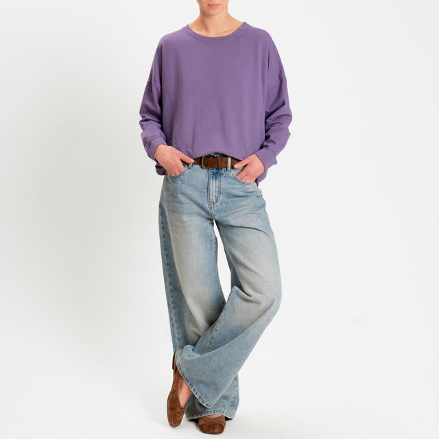 Zeroassoluto-Felpa light scatola spacchi laterali - lavanda