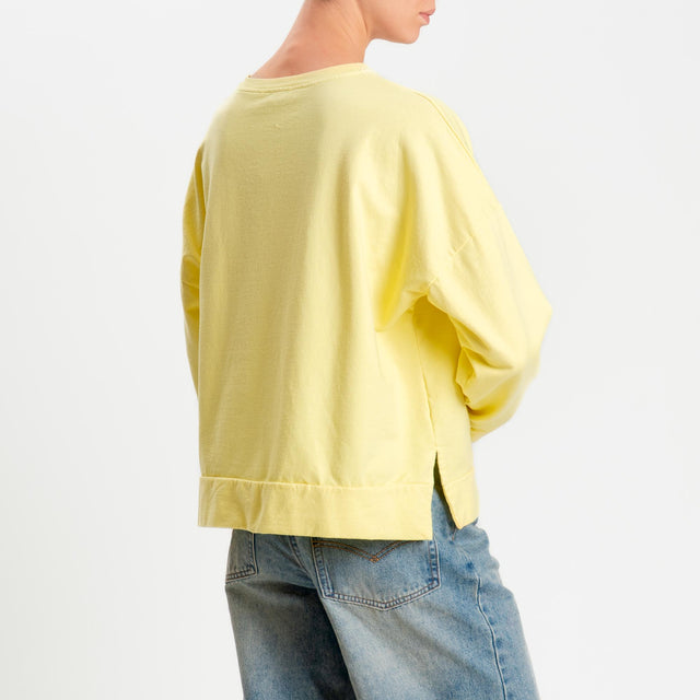 Zeroassoluto-Felpa light scatola spacchi laterali - yellow