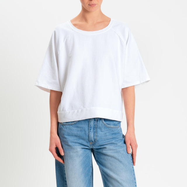 Zeroassoluto-Felpa light manica raglan - bianco